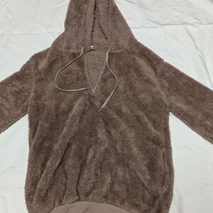 Cozy Brown Fleece Hoodie